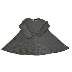 Lou & Grey for Loft Dress Women's Sz M B/W Long Sleeve Pullover Swing Jersey Y2K